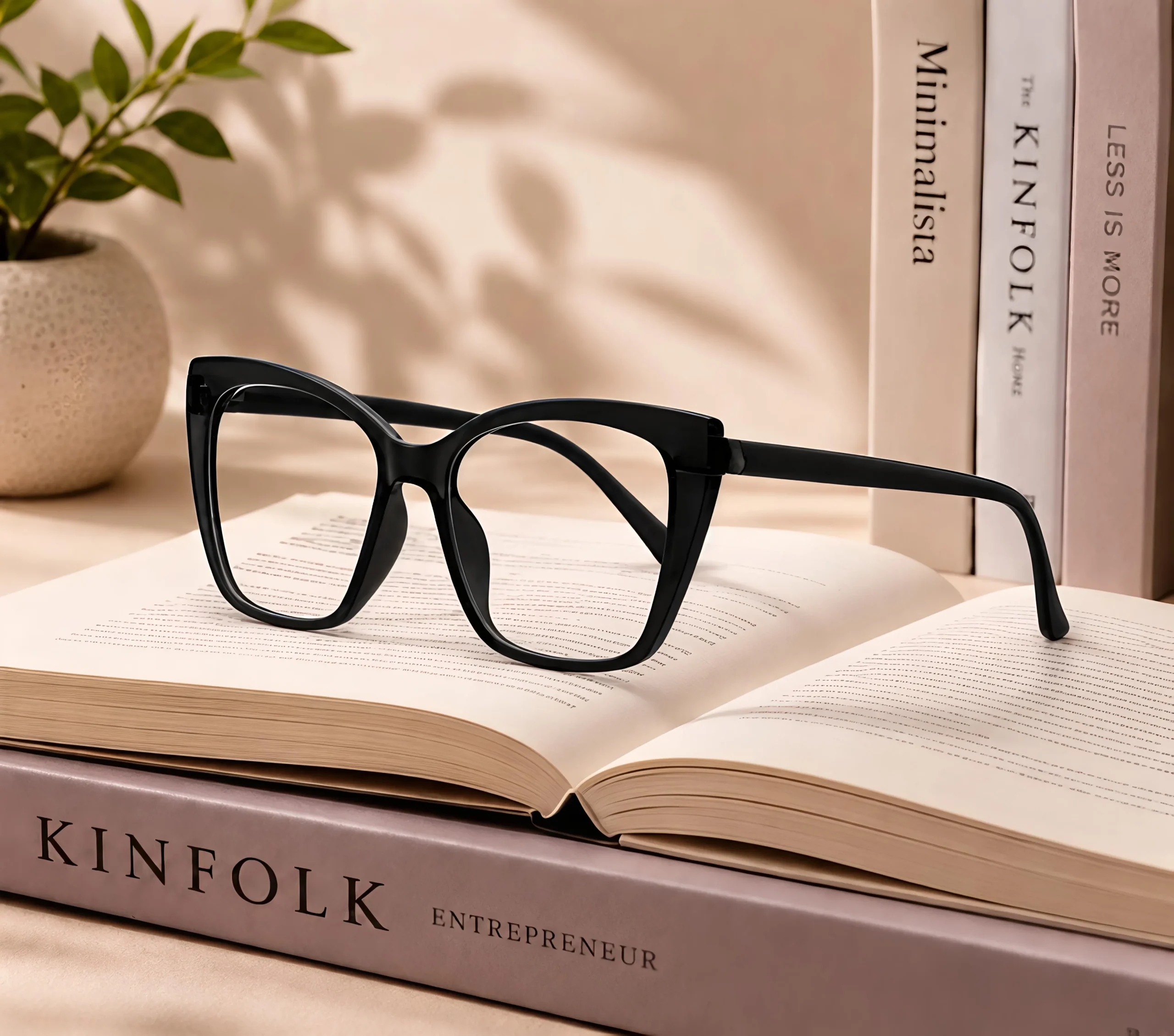 1003538914_converted Women’s Square Cat-Eye Black Eyeglasses - Image 1