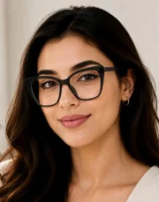 Women’s Square Cat-Eye Black Eyeglasses - Image 5