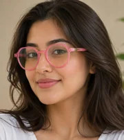 Women’s Pink Hexagonal Eyeglasses - Image 5