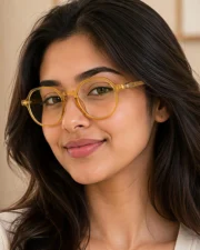 Women’s Yellow Hexagonal Eyeglasses - Image 5