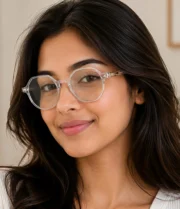Women’s Clear Hexagonal Eyeglasses - Image 5