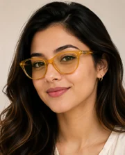 Women’s Small Cat-Eye Yellow Eyeglasses - Image 5
