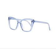Women’s Square Cat-Eye Blue Eyeglasses - Image 3