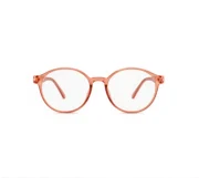 Women’s Round Clear Peach Eyeglasses - Image 2