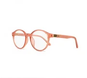 Women’s Round Clear Peach Eyeglasses - Image 3