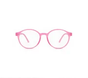 Women’s Round Clear Pink Eyeglasses - Image 2