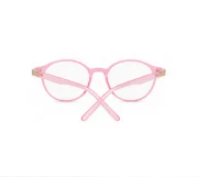 Women’s Round Clear Pink Eyeglasses - Image 4