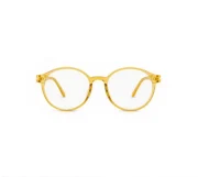 Women’s Round Clear Yellow Eyeglasses - Image 2