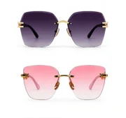 Luxury Gradient Rimless Sunglasses Combo - Image 2