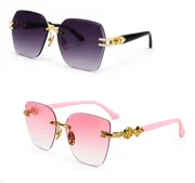 Luxury Gradient Rimless Sunglasses Combo - Image 3