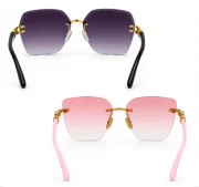 Luxury Gradient Rimless Sunglasses Combo - Image 4