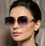 Luxury Gradient Rimless Sunglasses Combo - Image 5