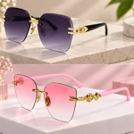 Luxury Gradient Rimless Sunglasses Combo