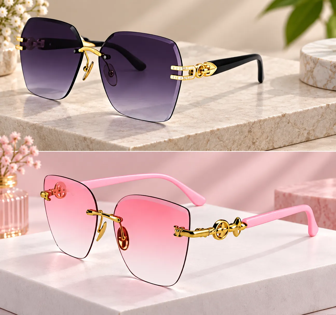 file_000000000b4c8211bbc1275c43aac3ad_converted Luxury Gradient Rimless Sunglasses Combo - Image 1