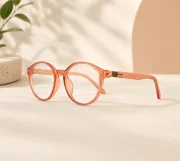 Women’s Round Clear Peach Eyeglasses