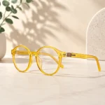 Women’s Round Clear Yellow Eyeglasses