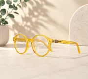 Women’s Round Clear Yellow Eyeglasses