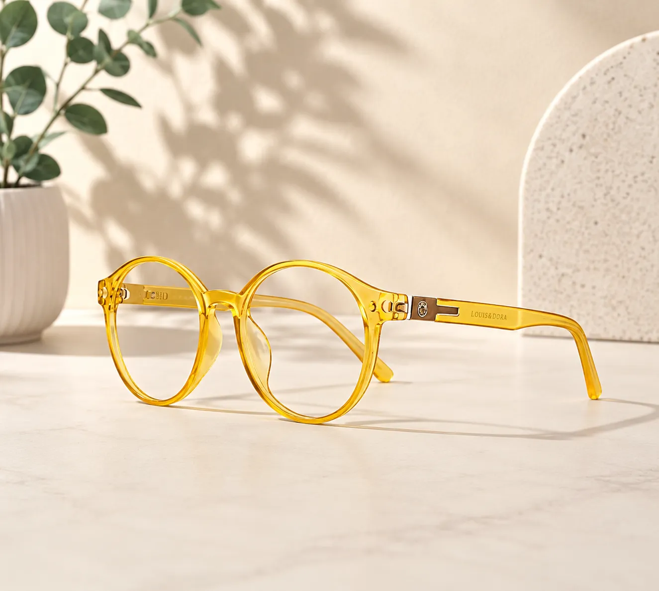 file_0000000020fc8211bda98efac6d9aa75_converted Women’s Round Clear Yellow Eyeglasses - Image 1