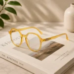 Women’s Yellow Hexagonal Eyeglasses
