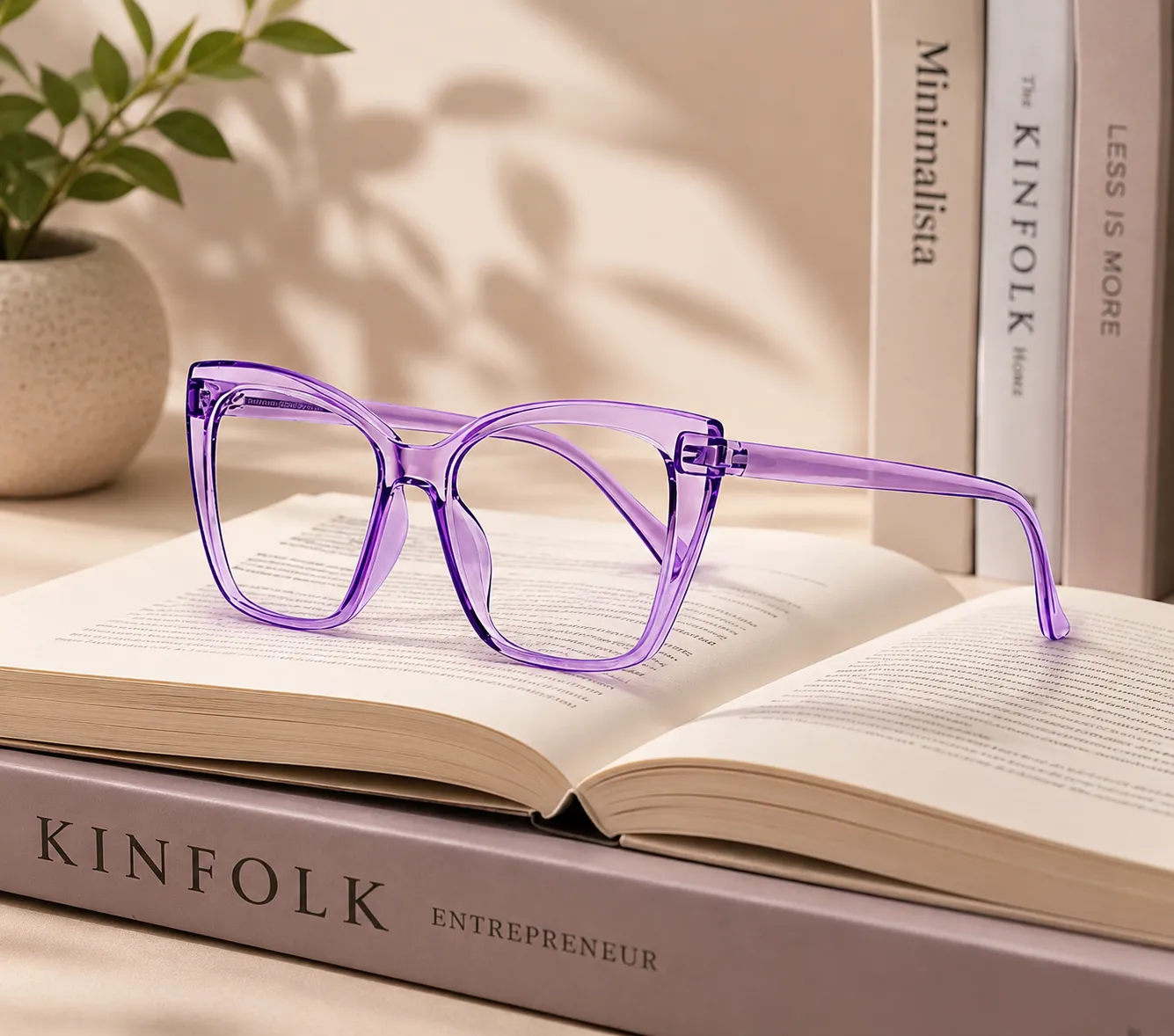 file_0000000086d08211a7f3c25dc56c1c72_converted Women’s Square Cat-Eye Violet Eyeglasses - Image 1