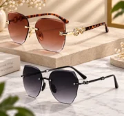 Women’s Elegant Rimless Sunglasses Combo