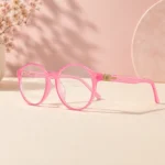 Women’s Round Clear Pink Eyeglasses