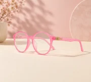 Women’s Round Clear Pink Eyeglasses