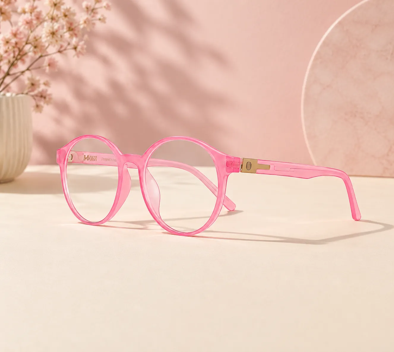 file_00000000a0e88211b70fd68329fae8d7_converted Women’s Round Clear Pink Eyeglasses - Image 1