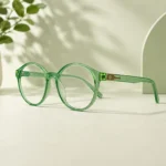 Women’s Round Clear Green Eyeglasses