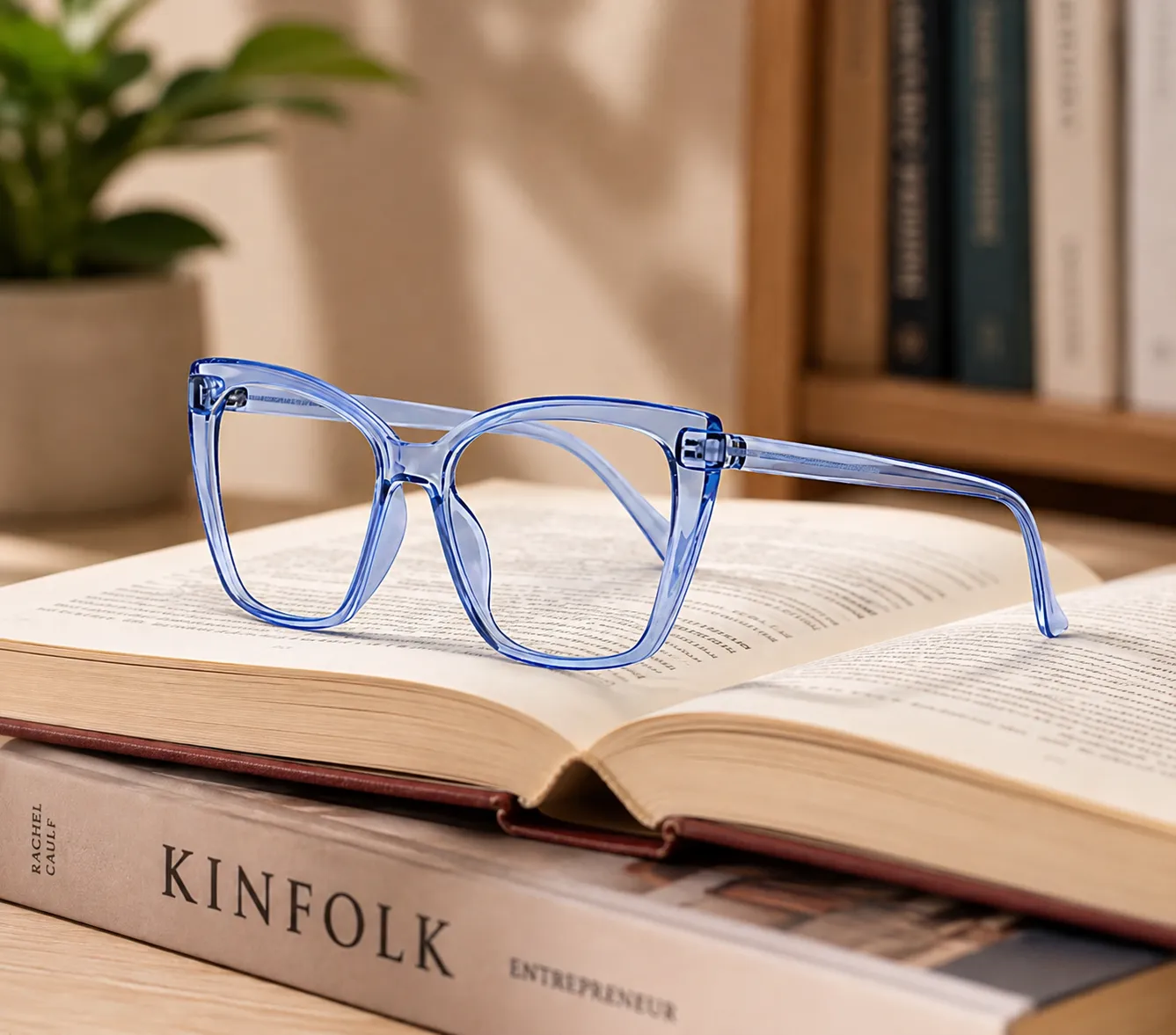 file_00000000d96082119c1c93c7961c8cc0_converted Women’s Square Cat-Eye Blue Eyeglasses - Image 1