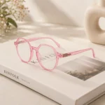 Women’s Pink Hexagonal Eyeglasses