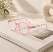 Women’s Pink Hexagonal Eyeglasses